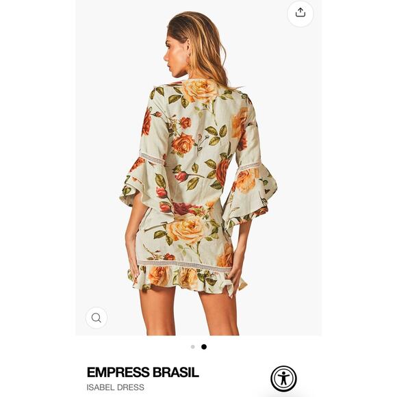 Empress Brasil Isabel Floral Ruffle Mini Dress Tie Front Size S One Size - Picture 11 of 16